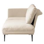 Chaise longue Drove II geweven stof - Geweven stof Saia: Beige - Armleuning vooraanzicht links