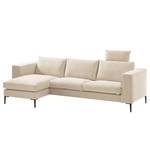 Ecksofa Claudio I Webstoff - Webstoff Saia: Beige - Longchair davorstehend links