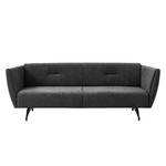 Sofa Helba (3-Sitzer) Chenille - Stoff Mohs: Schwarz