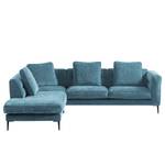 Ecksofa Gorden III Chenille - Stoff Mohs: Himmelblau - Ottomane davorstehend links