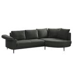 Ecksofa Mogo II Webstoff - Webstoff Inze: Dunkelgrau - Longchair davorstehend rechts