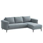 Ecksofa Mogo Webstoff - Webstoff Inze: Graublau - Longchair davorstehend rechts