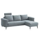 Ecksofa Mogo Webstoff - Webstoff Inze: Graublau - Longchair davorstehend rechts