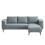 Ecksofa Mogo Webstoff - Webstoff Inze: Graublau - Longchair davorstehend rechts