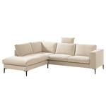 Ecksofa Claudio II Webstoff - Webstoff Saia: Beige - Ottomane davorstehend links