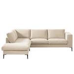 Ecksofa Claudio II Webstoff - Webstoff Saia: Beige - Ottomane davorstehend links