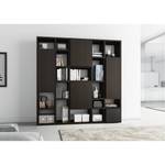 Boekenkast Emporior VII Eikenhouten zwartbruin look - Breedte: 224 cm