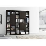 Boekenkast Emporior VII Eikenhouten zwartbruin look - Breedte: 214 cm