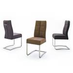 Chaises cantilever Bury II (lot de 2) Imitation cuir / Acier inoxydable - Sable