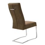 Chaises cantilever Bury II (lot de 2) Imitation cuir / Acier inoxydable - Sable