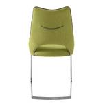 Chaises cantilever Nidri (lot de 2) Tissage à plat / Acier inoxydable - Vert kiwi