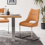 Chaises cantilever Nidri (lot de 2) Tissage à plat / Acier inoxydable - Orange