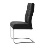 Chaises cantilever Bury II (lot de 2) Imitation cuir / Acier inoxydable - Noir