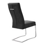 Chaises cantilever Bury II (lot de 2) Imitation cuir / Acier inoxydable - Noir