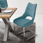 Sledestoelen Nidri (set van 2) vlakweefsel/roestvrij staal - Turquoise