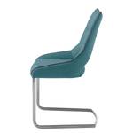 Chaises cantilever Nidri (lot de 2) Tissage à plat / Acier inoxydable - Turquoise