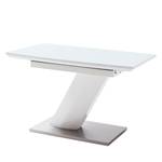 Table Hetti Verre / Acier inoxydable - Brillant / Acier inoxydable - Largeur : 140 cm
