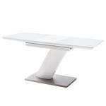 Table Hetti Verre / Acier inoxydable - Brillant / Acier inoxydable - Largeur : 140 cm