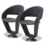 Chaises Pindi (lot de 2) Imitation cuir / Acier inoxydable - Anthracite