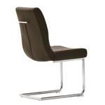 Chaises cantilever Lesno (lot de 2) Cuir véritable / Acier inoxydable - Marron