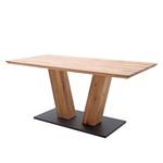 Table Siama I Chêne massif - Chêne cerris / Anthracite - 160 x 90 cm