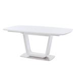 Table Abasa Verre / Acier inoxydable - Blanc brillant / Acier inoxydable