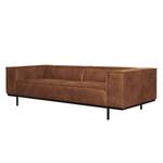 Canapé Kups I (3 places) Velours - Tissu composite Esha: Cognac