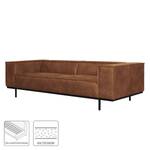 Canapé Kups I (3 places) Velours - Tissu composite Esha: Cognac