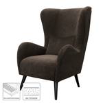 Fauteuil Pillig Velours - Marron foncé - Sans repose-pieds