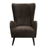 Fauteuil Pillig Fluweel - Donkerbruin - Zonder hocker