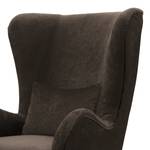 Fauteuil Pillig Velours - Marron foncé - Sans repose-pieds