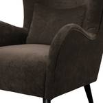 Fauteuil Pillig Fluweel - Donkerbruin - Zonder hocker