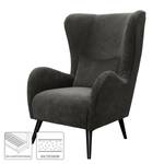 Fauteuil Pillig Velours - Gris foncé - Sans repose-pieds