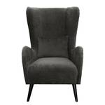 Fauteuil Pillig Velours - Gris foncé - Sans repose-pieds