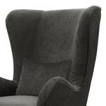 Fauteuil Pillig Fluweel - Donkergrijs - Zonder hocker