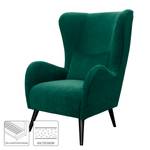 Fauteuil Pillig Velours - Vert vieilli - Sans repose-pieds