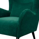 Fauteuil Pillig Velours - Vert vieilli - Sans repose-pieds