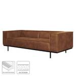 Canapé Kups I (2-3 places) Velours - Tissu composite Esha: Cognac