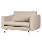 Fauteuil Kayena Tissage à plat - Tissu Inas: Cappuccino - Chrome brillant - Sans repose-pieds