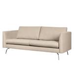 2-Sitzer Sofa Kayena Webstoff Inas: Cappuccino - Chrom glänzend