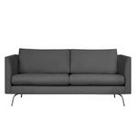 2-Sitzer Sofa Kayena Webstoff Inas: Dunkelgrau - Chrom glänzend