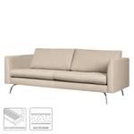 3-Sitzer Sofa Kayena Webstoff Inas: Cappuccino - Chrom glänzend