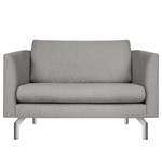 Fauteuil Kayena Tissage à plat - Tissu Inas: Gris platine - Chrome brillant - Sans repose-pieds