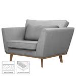 Fauteuil Lauwe I Tissu - Gris - Sans repose-pieds