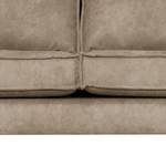 CANAPÉ LIEL I (2-3 PLACES) Aspect cuir vieilli - Microfibre Priya: Beige