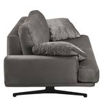 Sofa Hendra II (3-Sitzer) Webstoff - Samt Onoli: Rauchgrau