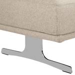 Gestoffeerde hocker Hendra II geweven stof - Geweven stof Delea: Beige