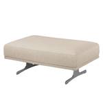 Gestoffeerde hocker Lurrip II geweven stof - Geweven stof Delea: Beige