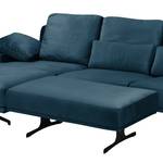 Gestoffeerde hocker Lurrip II geweven stof - Velours Onoli: Marineblauw