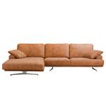 Ecksofa Hendra I Echtleder - Cognac - Longchair davorstehend links